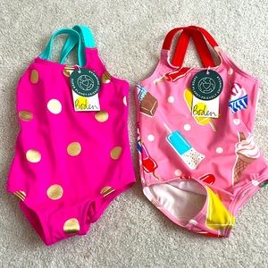 🏖️Host Pick🏖️ Mini Boden NWT baby girl sz 3-6 month swimsuit bundle (2 suits)